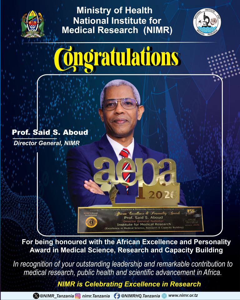 NIMR Director General Honored for Outstanding Contributions to Advancing Medical Science, Research and Capacity Building